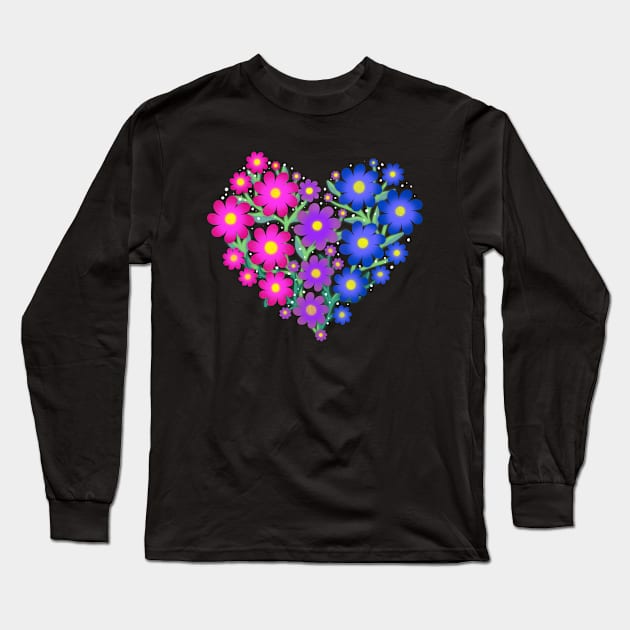 Bi Pride Flowers Long Sleeve T-Shirt by TurboErin